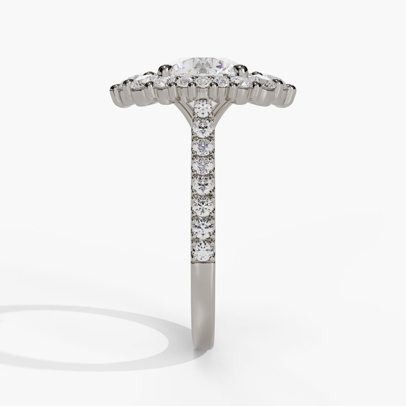 Round Diamond Cadenza Halo Engagement Ring - Image 6