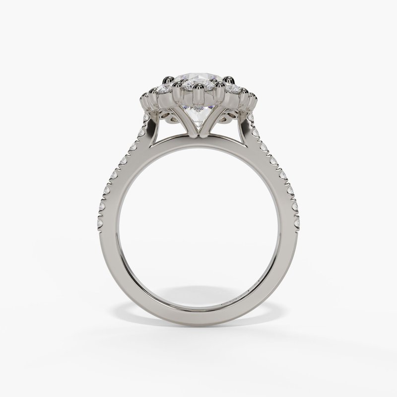 Round Diamond Cadenza Halo Engagement Ring - Image 7