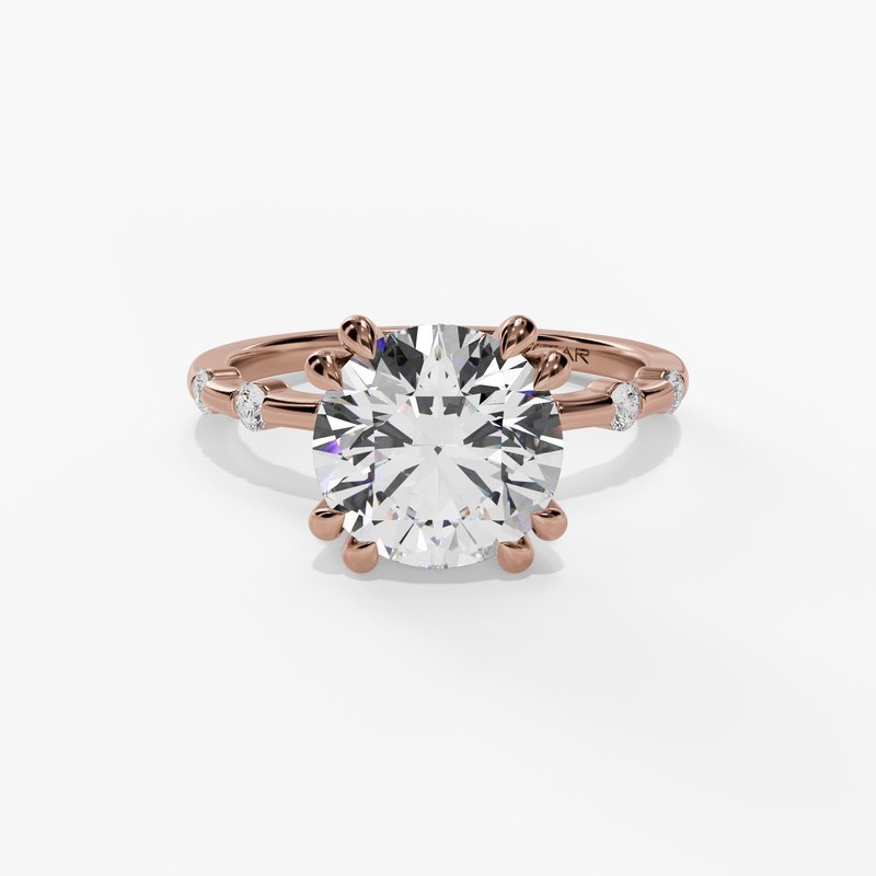 Spaced Floating Round Diamond Engagement Ring - Image 8