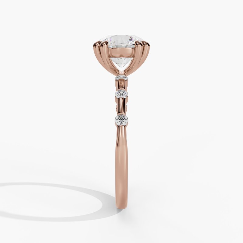Spaced Floating Round Diamond Engagement Ring - Image 9