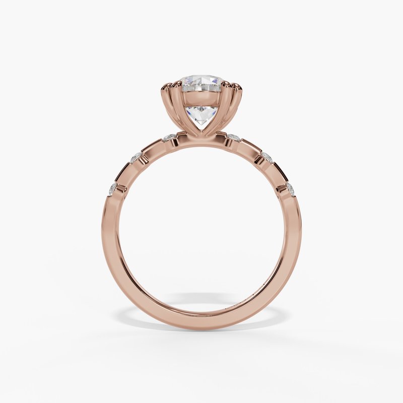Spaced Floating Round Diamond Engagement Ring - Image 10