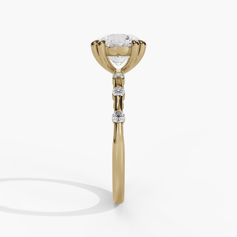 Spaced Floating Round Diamond Engagement Ring - Image 3