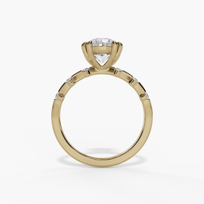 Spaced Floating Round Diamond Engagement Ring - Image 4