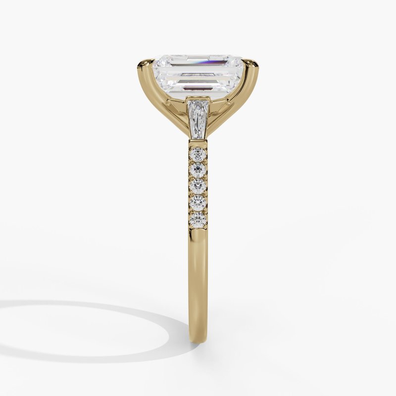 Tapered Baguette Accent Cathedral Engagement Ring - Image 3