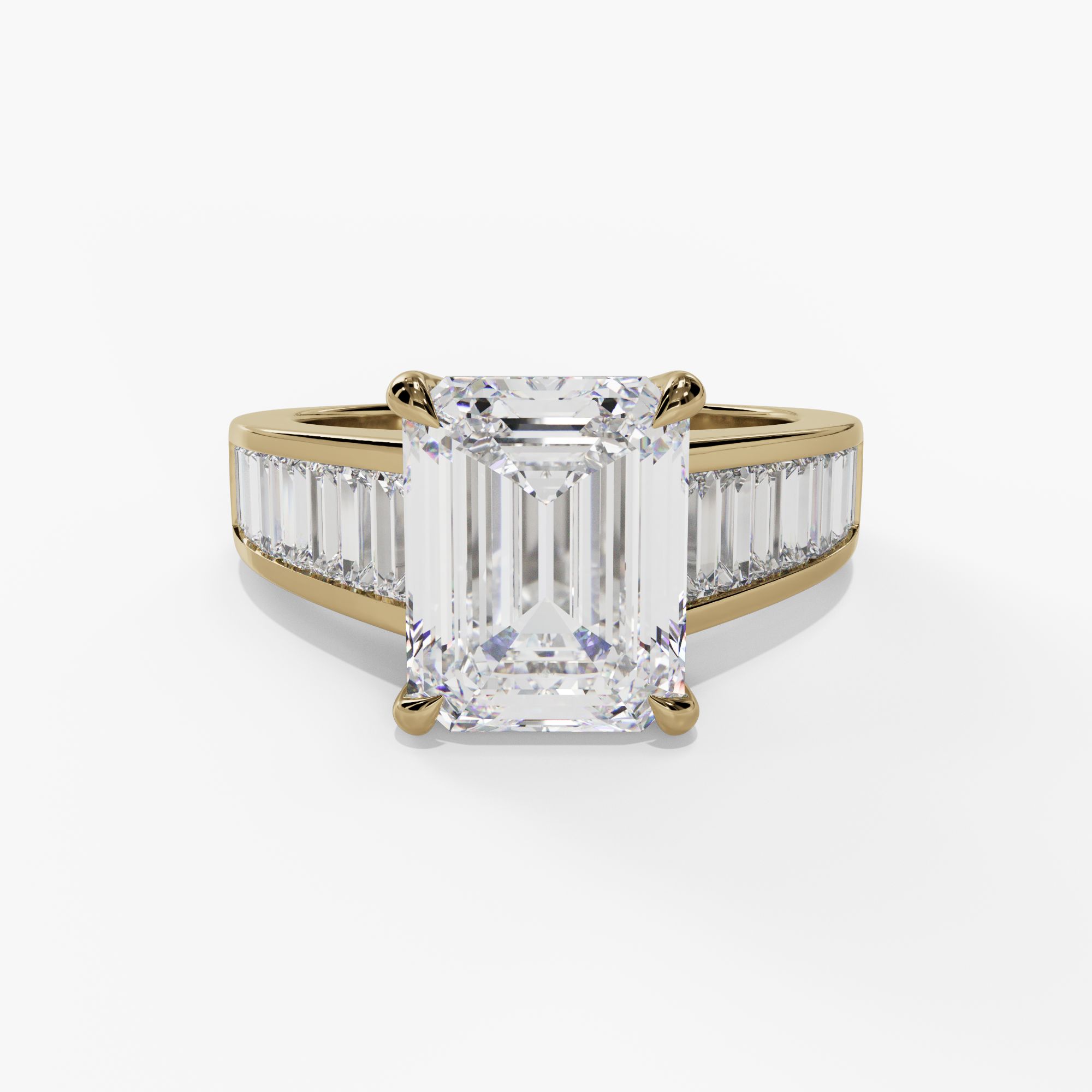 Channel Set Baguette Diamond Engagement Ring