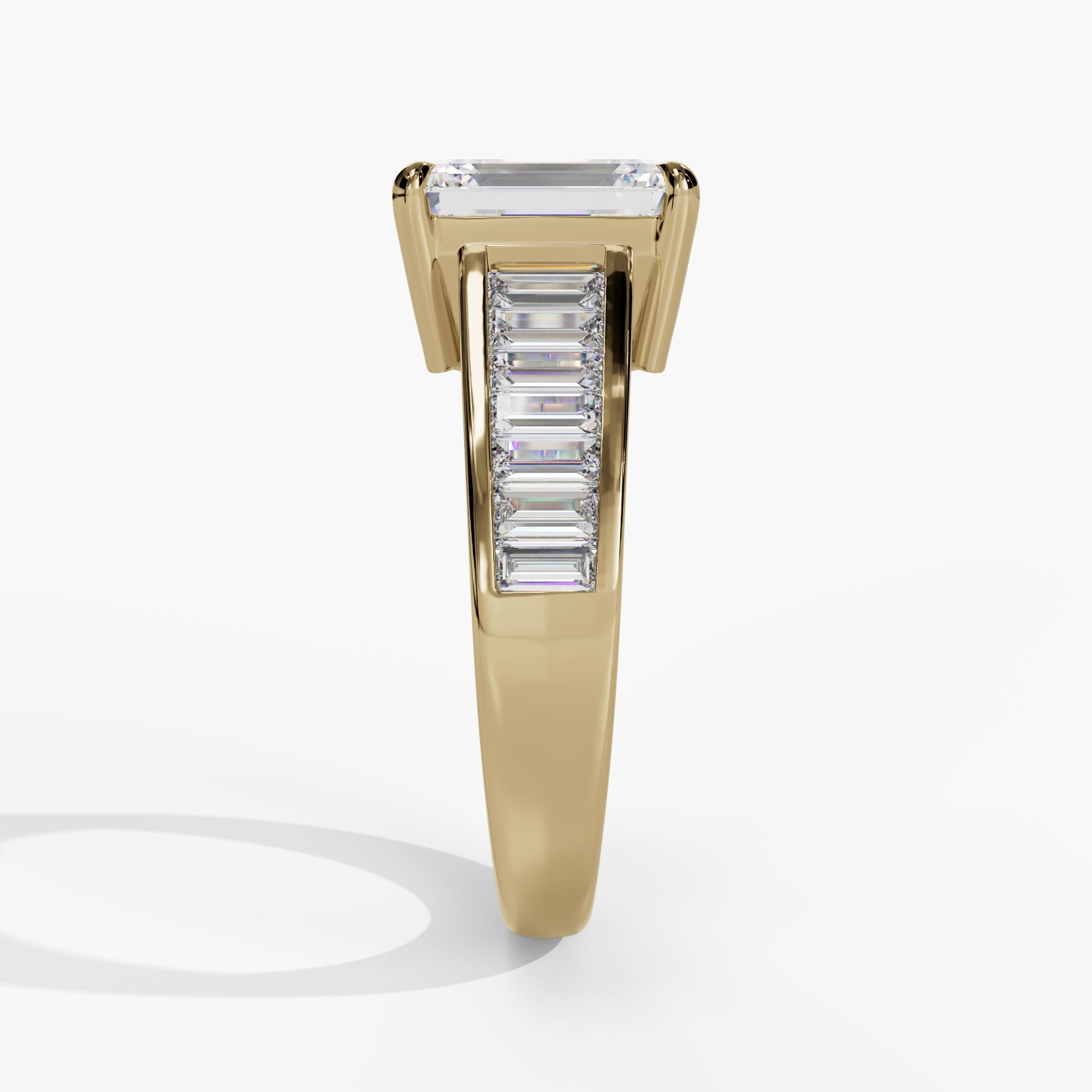Channel Set Baguette Diamond Engagement Ring