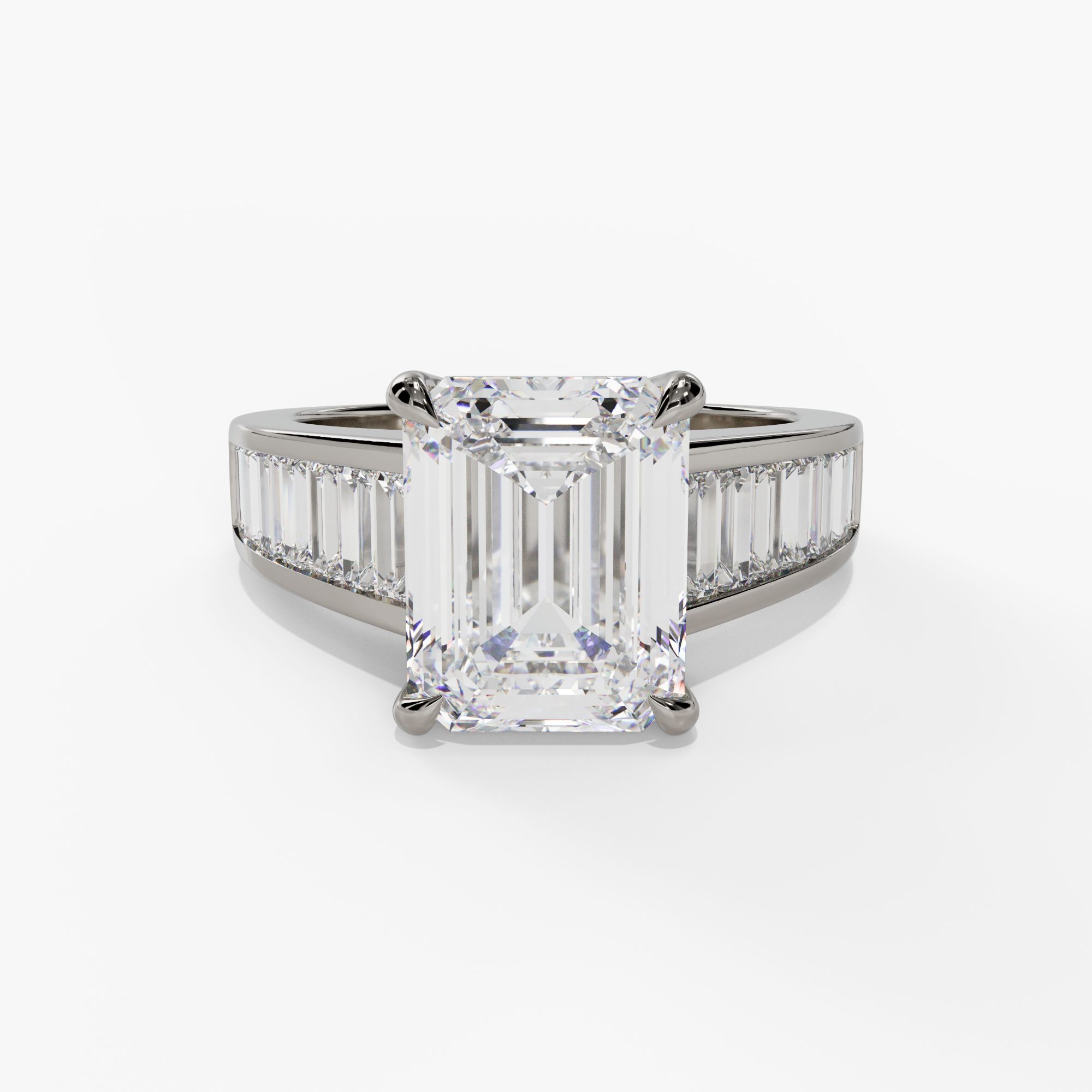 Channel Set Baguette Diamond Engagement Ring