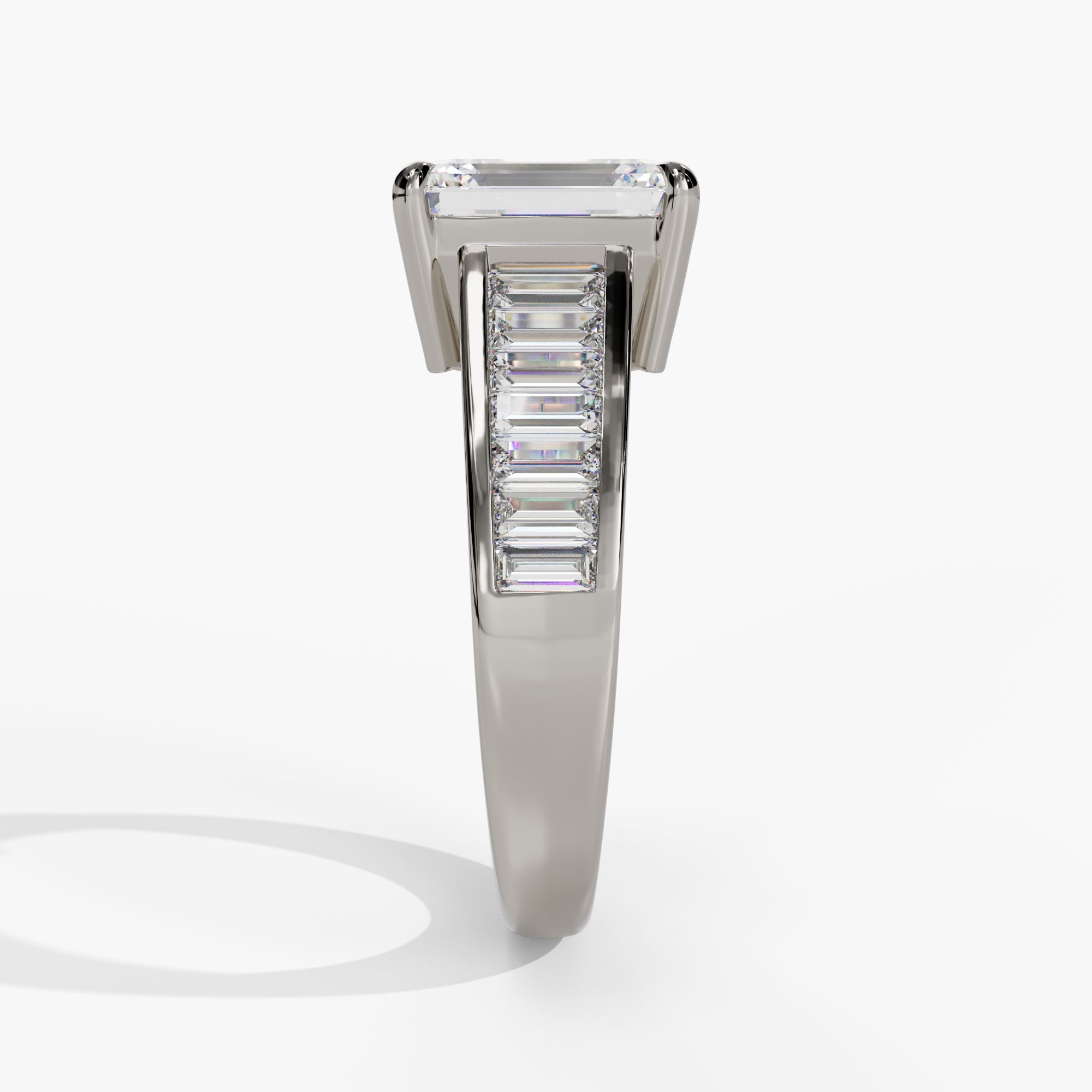 Channel Set Baguette Diamond Engagement Ring