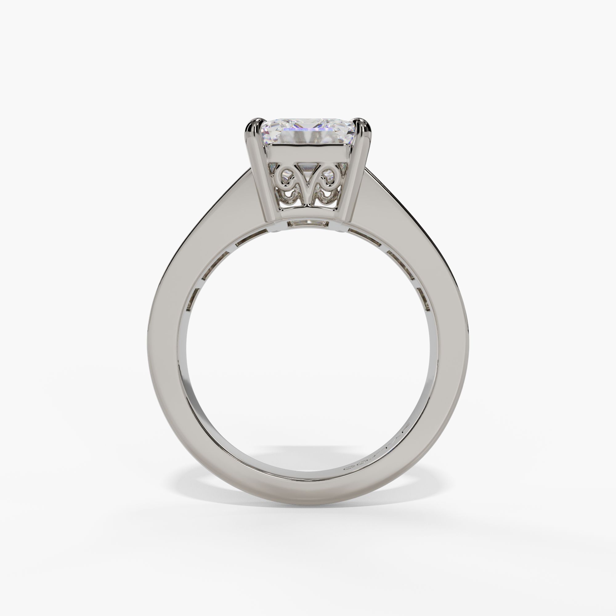 Channel Set Baguette Diamond Engagement Ring
