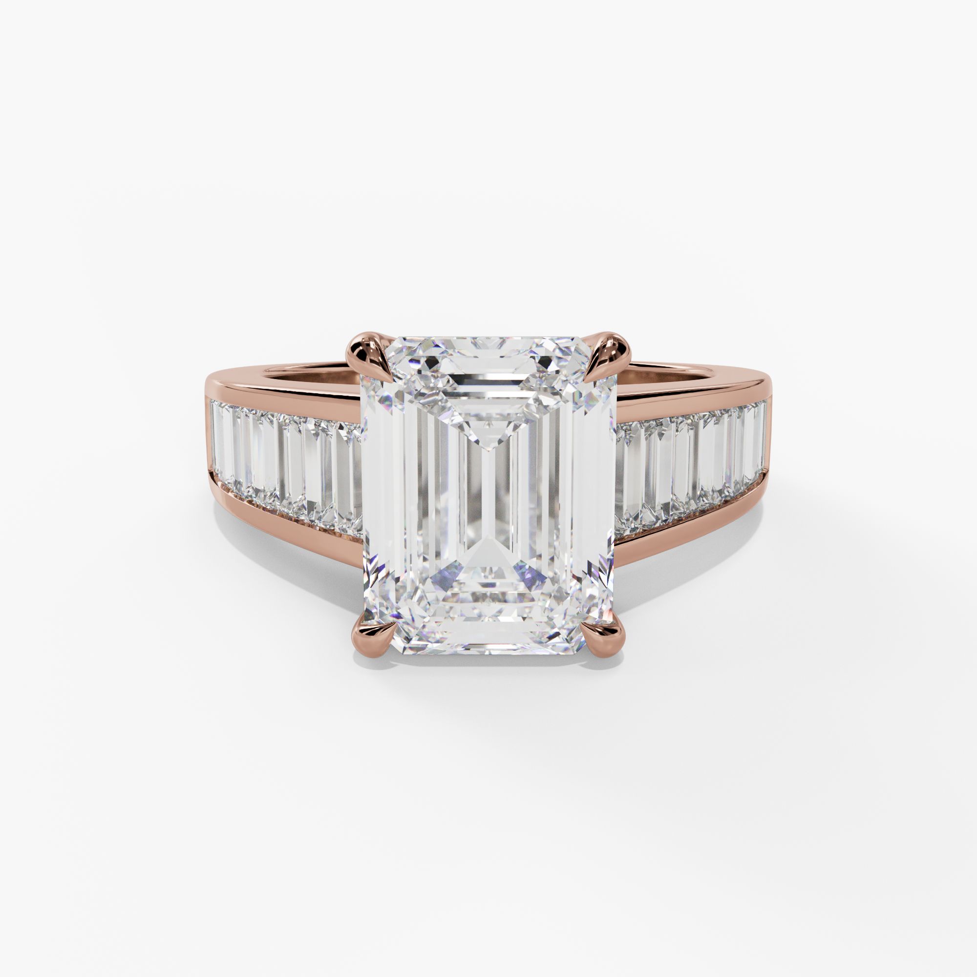 Channel Set Baguette Diamond Engagement Ring