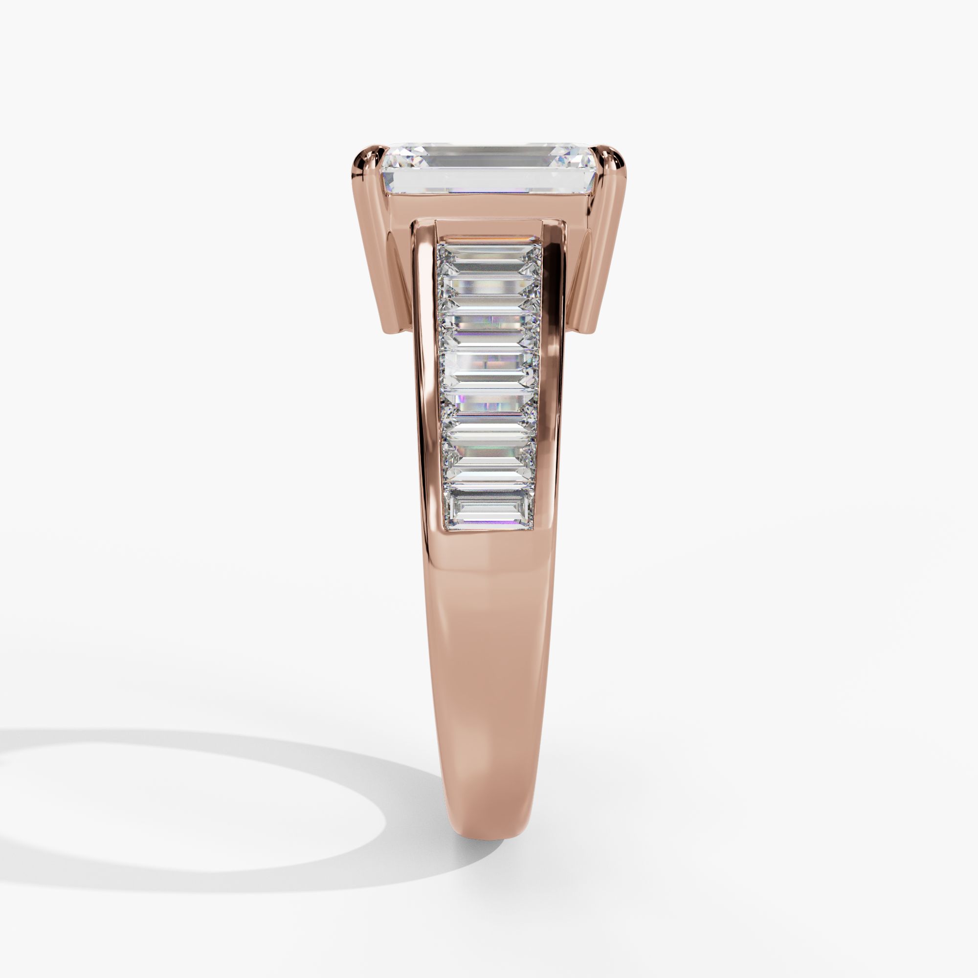 Channel Set Baguette Diamond Engagement Ring