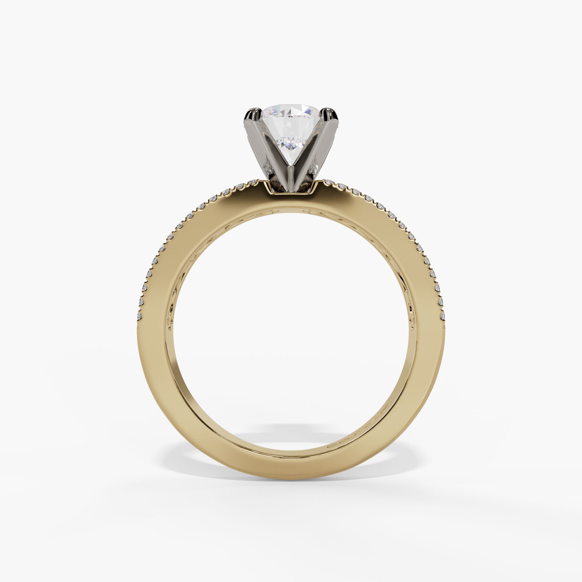 Channel Set Baguette Diamond Shank Engagement Ring
