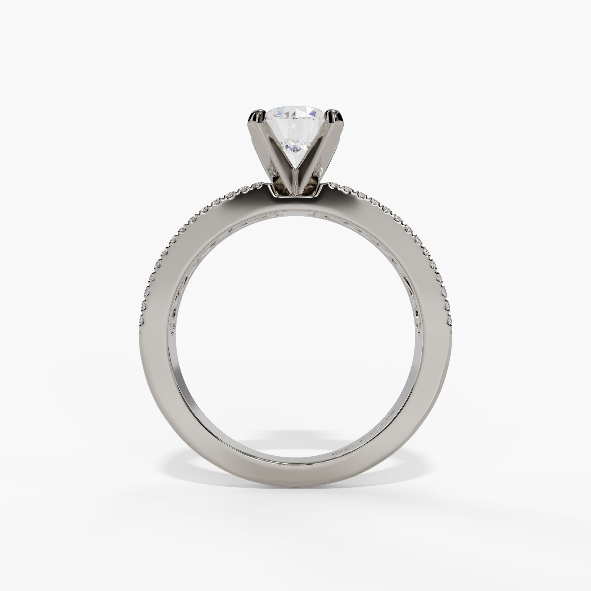 Channel Set Baguette Diamond Shank Engagement Ring