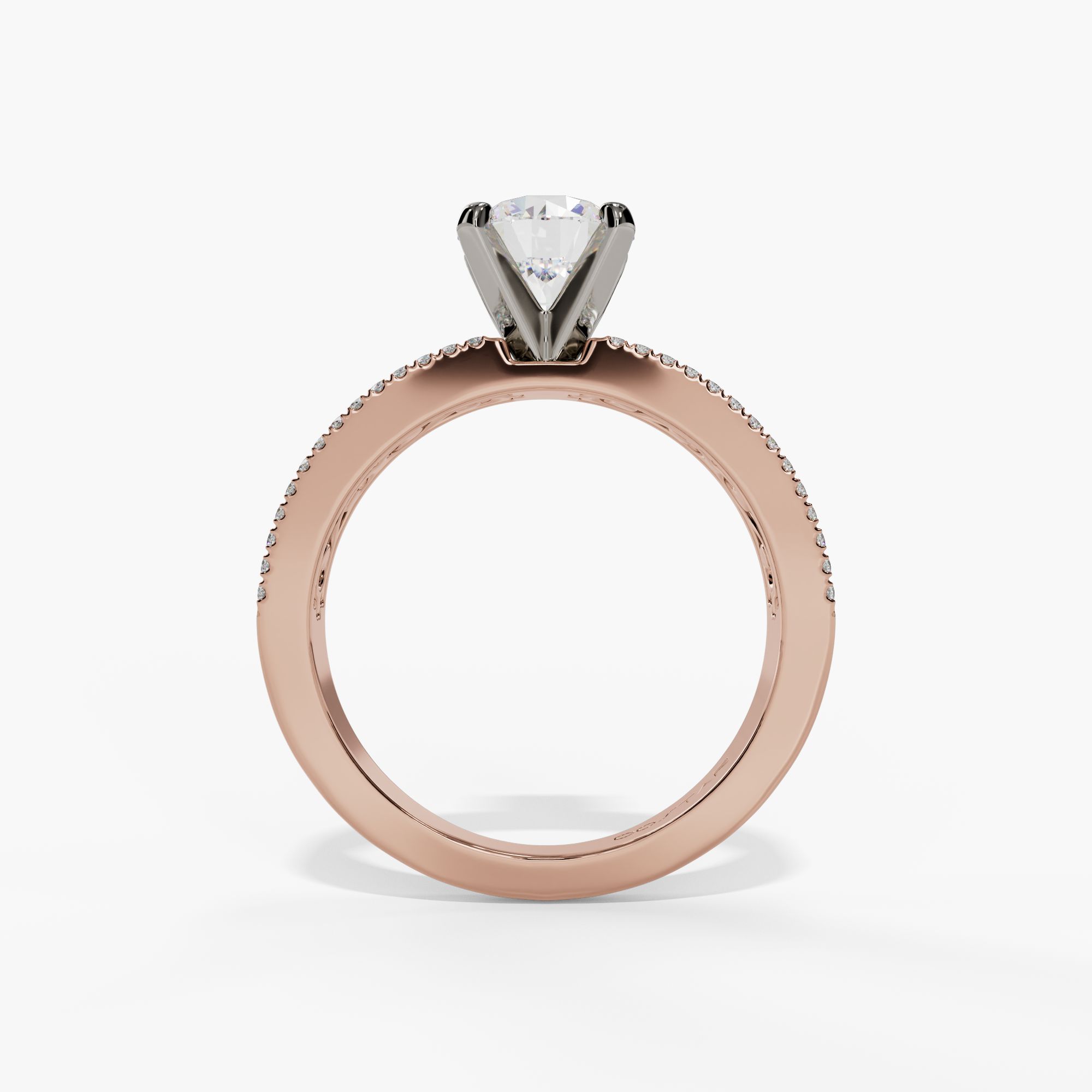 Channel Set Baguette Diamond Shank Engagement Ring