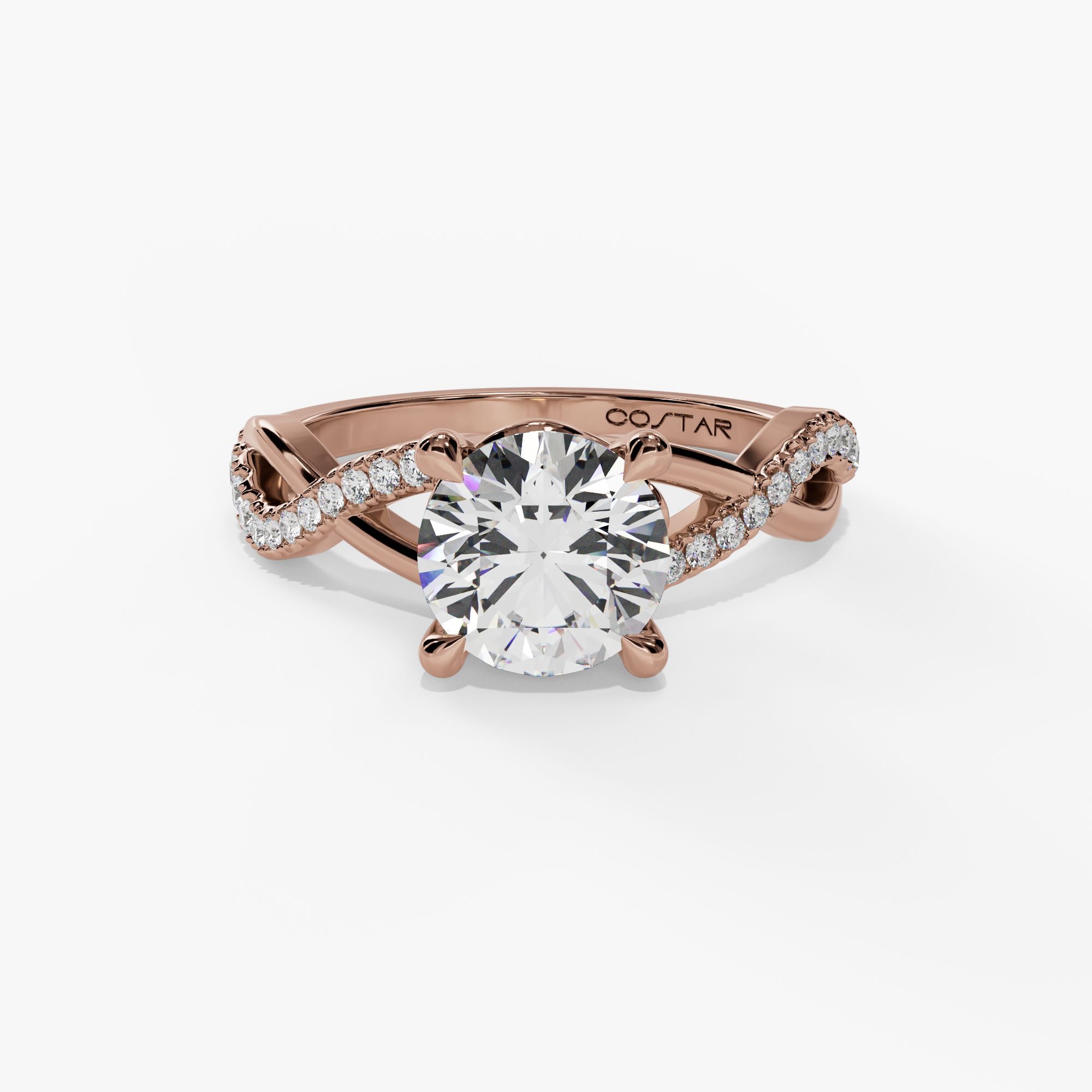 Bypass Emerald-Cut Engagement Ring Setting With Pear-Shaped Natural Diamond Side Accents - Image 7