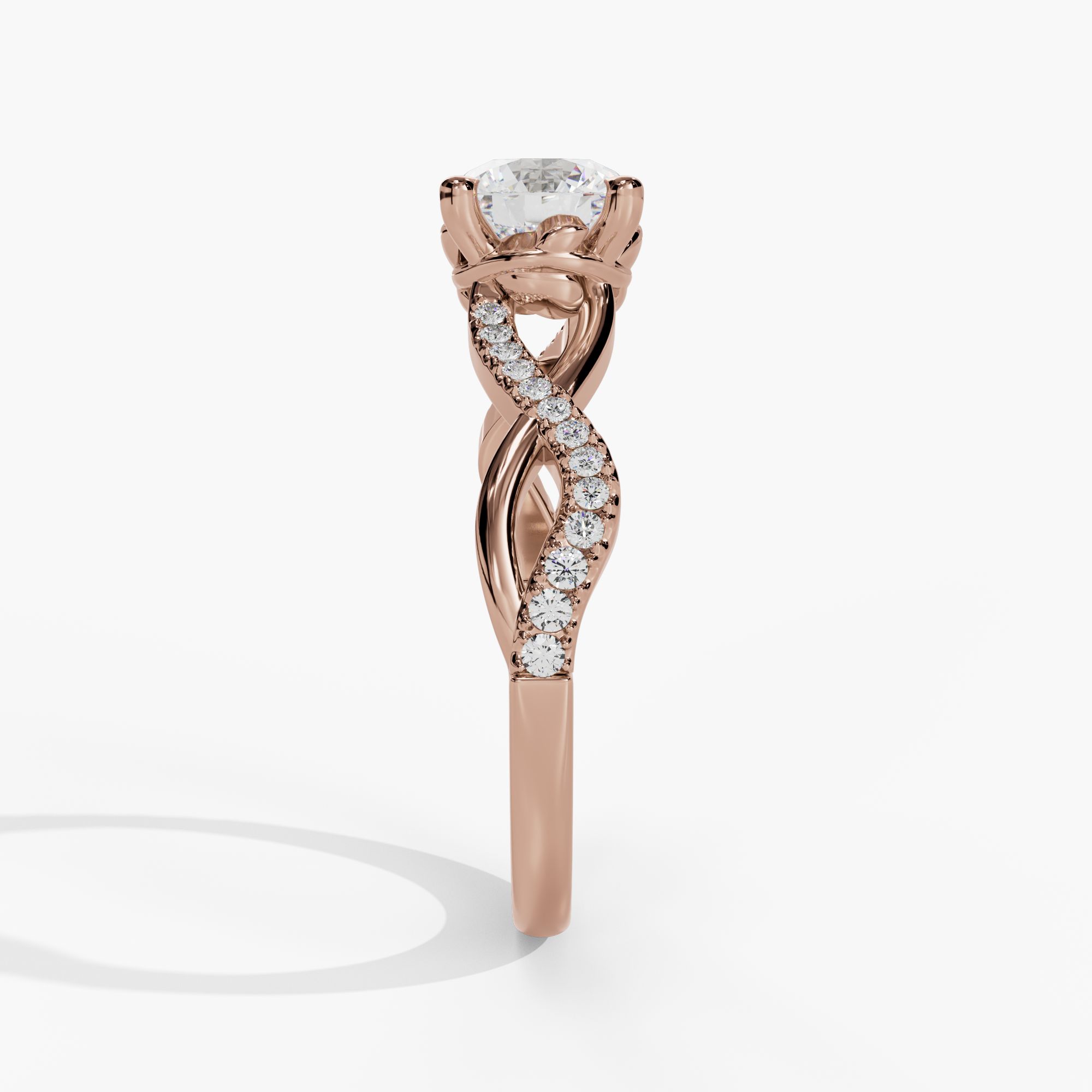 Bypass Emerald-Cut Engagement Ring Setting With Pear-Shaped Natural Diamond Side Accents - Image 8