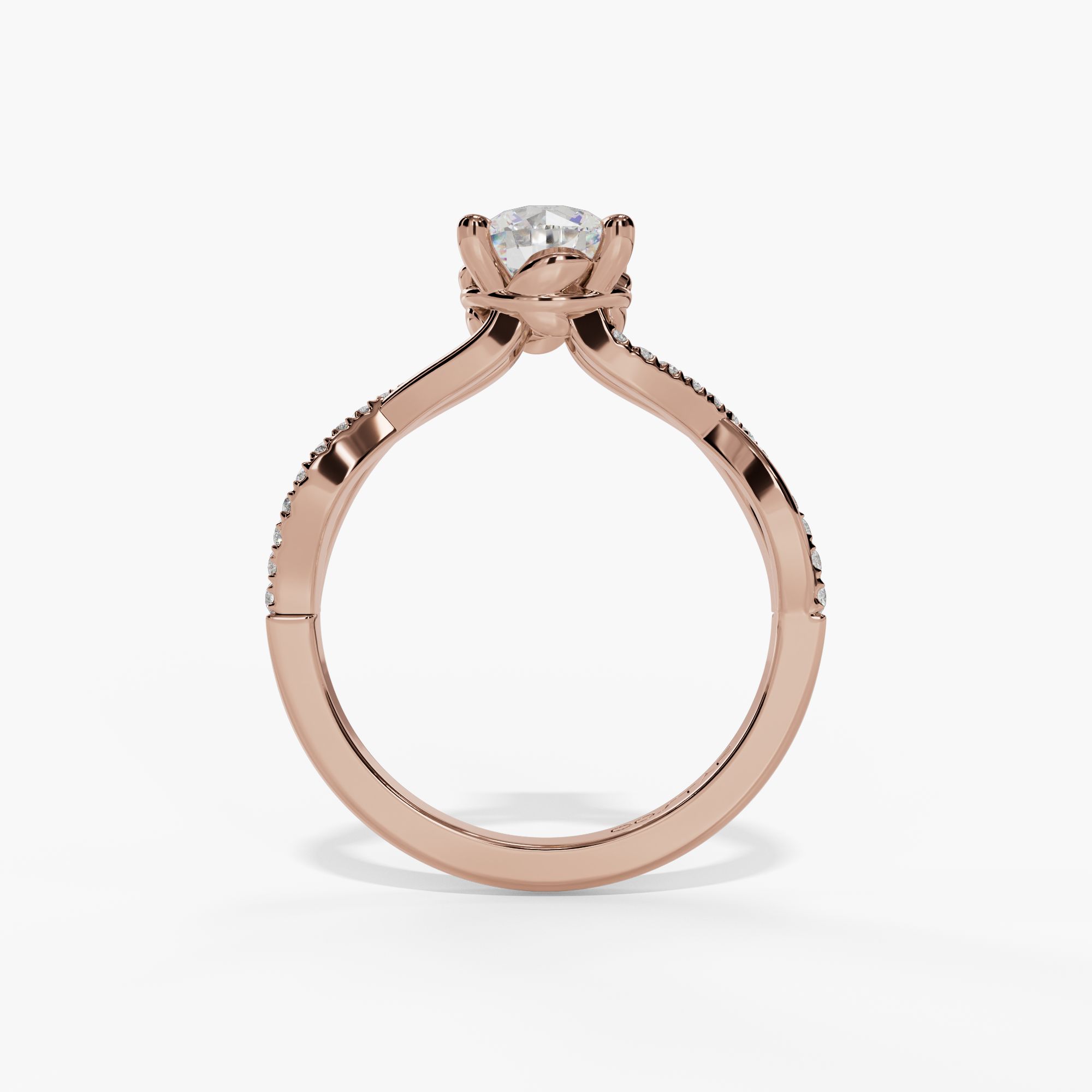 Bypass Emerald-Cut Engagement Ring Setting With Pear-Shaped Natural Diamond Side Accents - Image 9