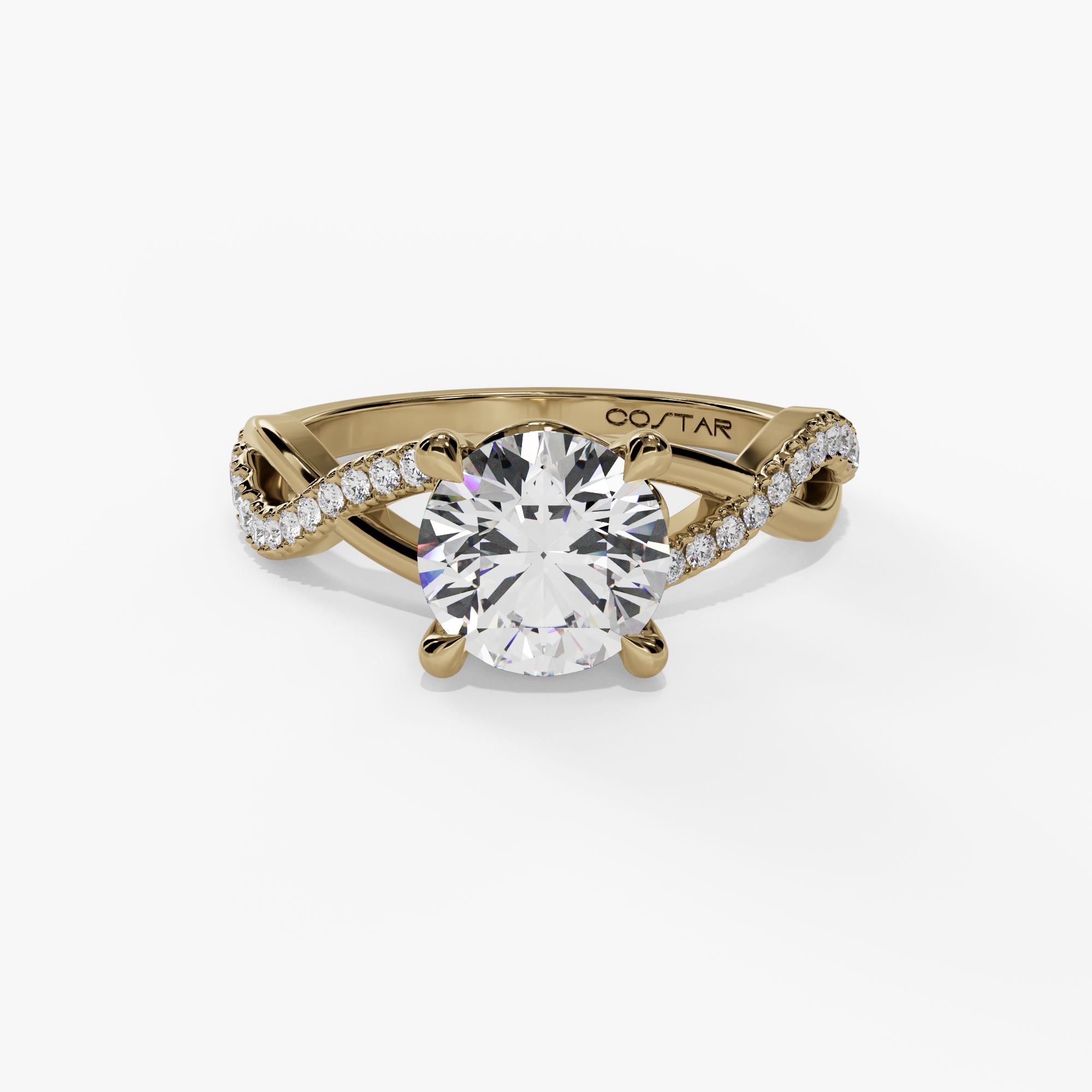 Bypass Emerald-Cut Engagement Ring Setting With Pear-Shaped Natural Diamond Side Accents - Image 4