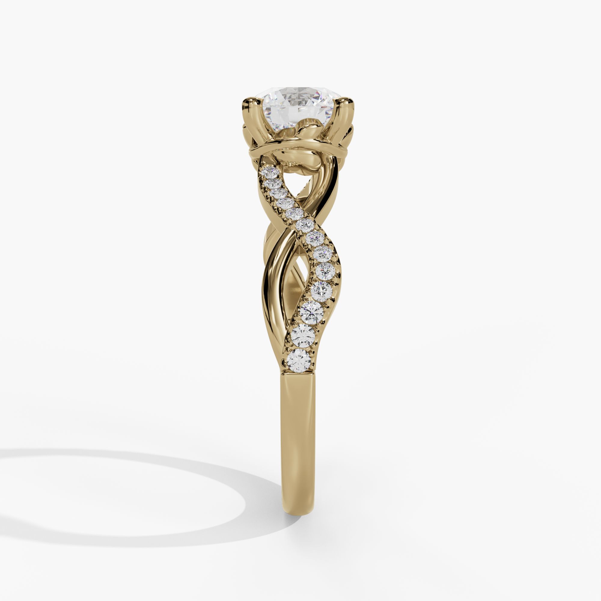 Bypass Emerald-Cut Engagement Ring Setting With Pear-Shaped Natural Diamond Side Accents - Image 5
