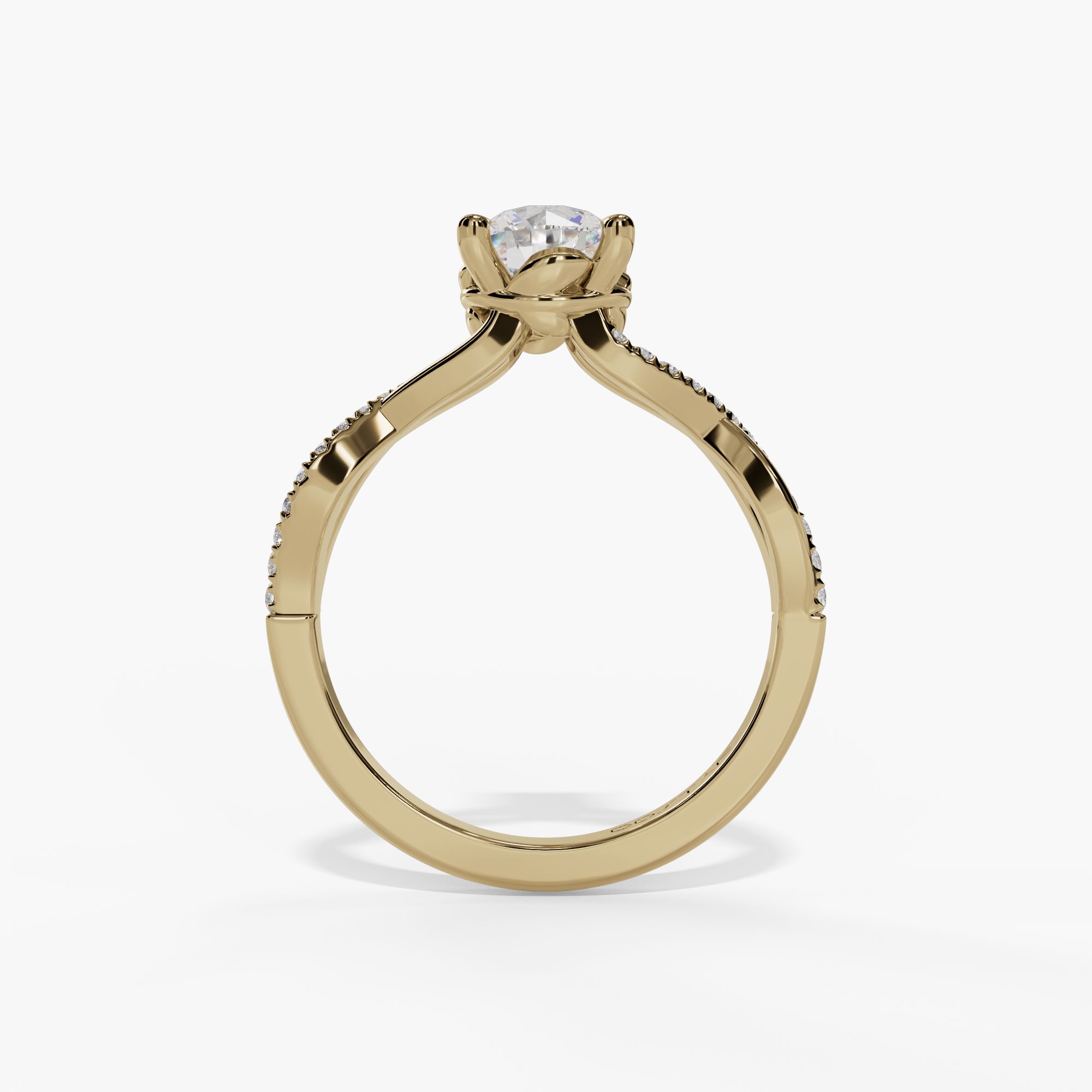 Bypass Emerald-Cut Engagement Ring Setting With Pear-Shaped Natural Diamond Side Accents - Image 6