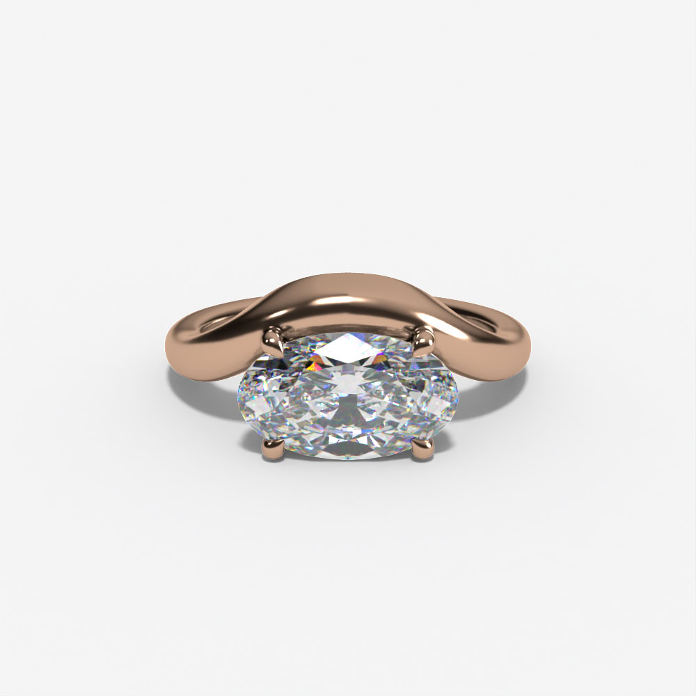 Bypass Solitaire Marquise Engagement Ring Setting - Image 8