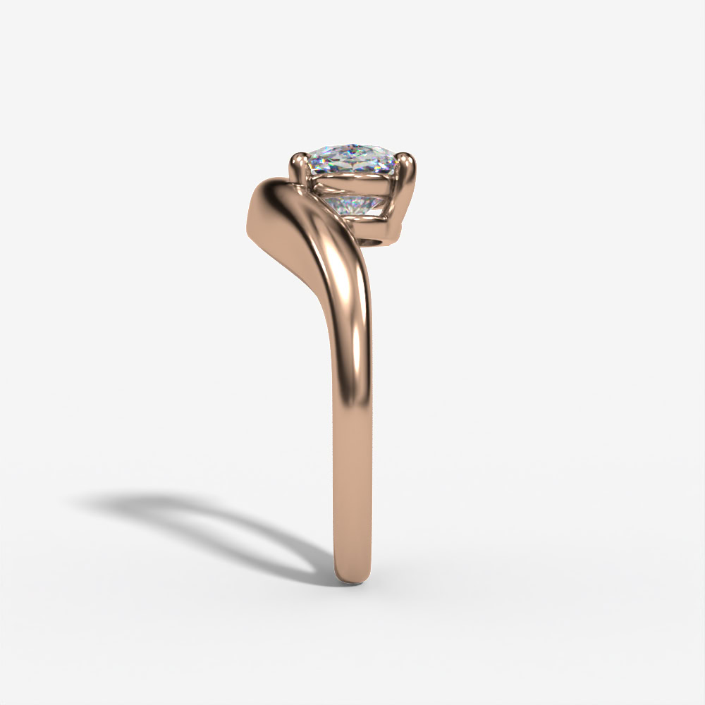 Bypass Solitaire Marquise Engagement Ring Setting - Image 9