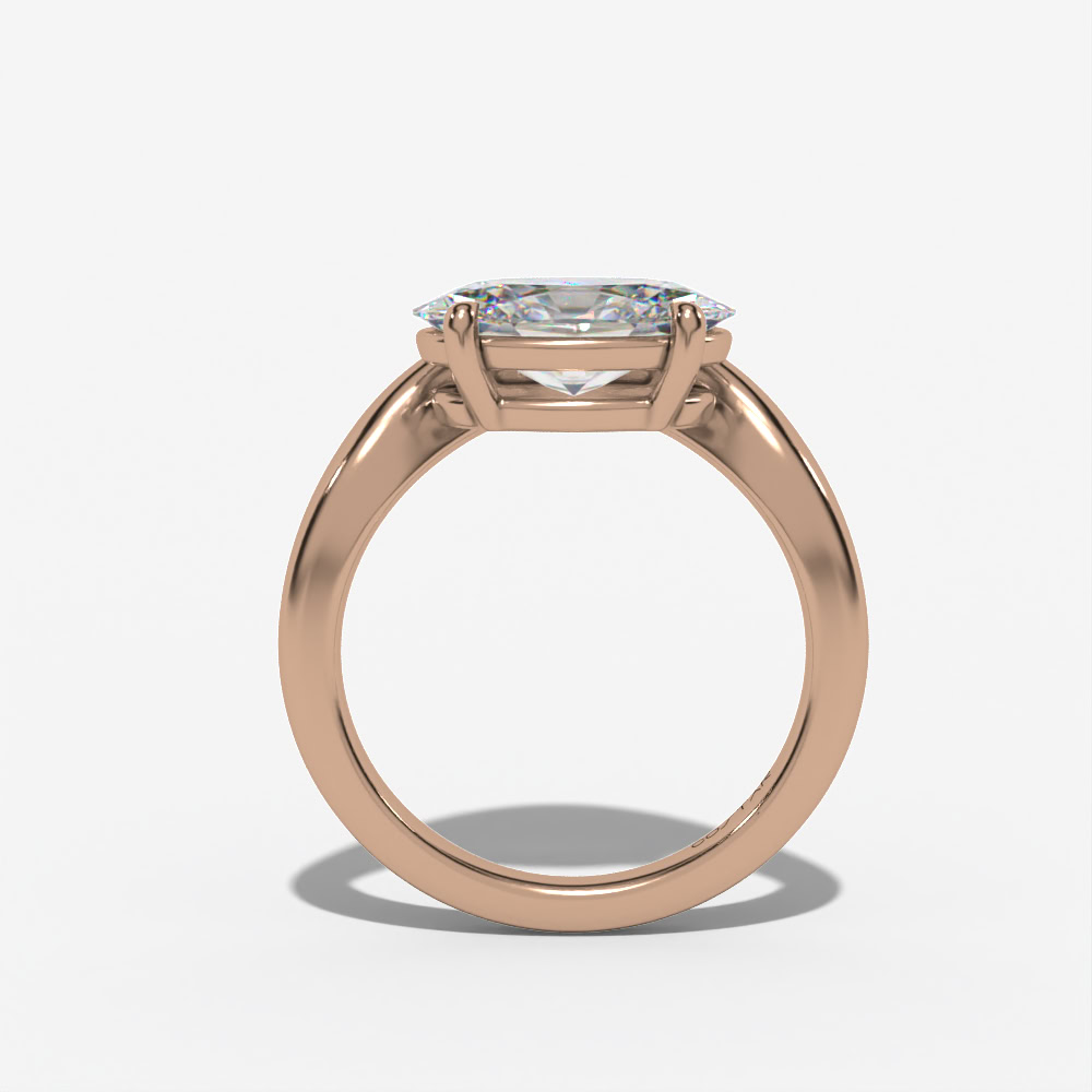 Bypass Solitaire Marquise Engagement Ring Setting - Image 10