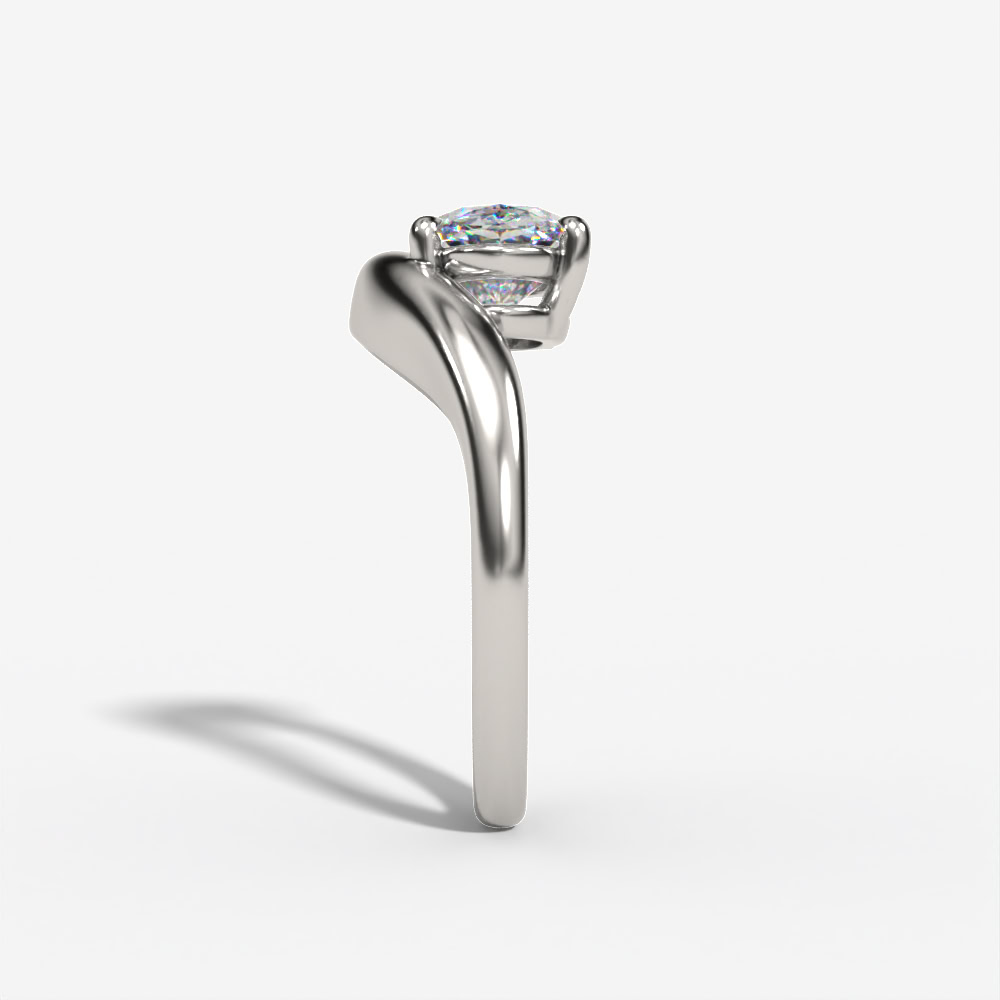 Bypass Solitaire Marquise Engagement Ring Setting - Image 3