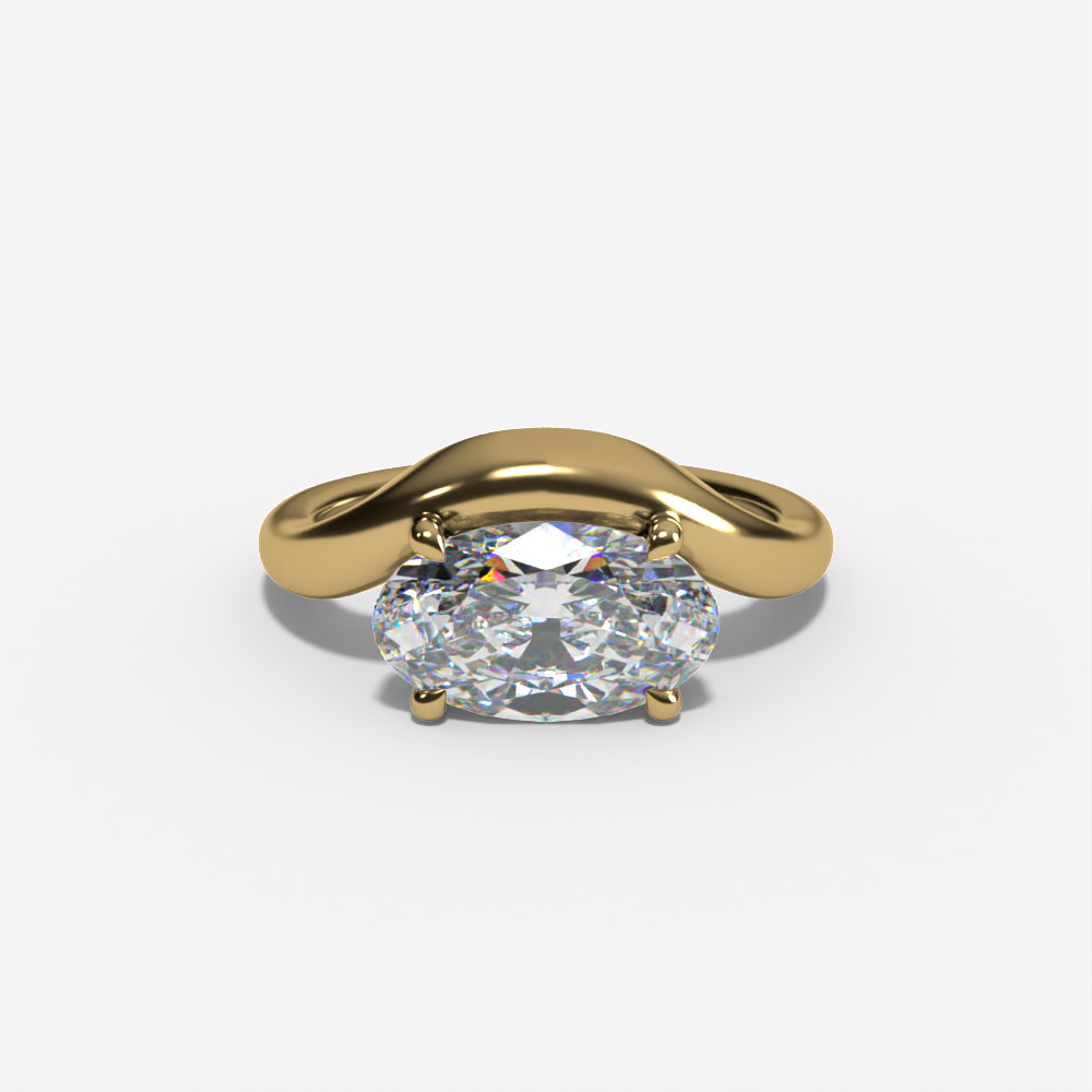 Bypass Solitaire Marquise Engagement Ring Setting - Image 5