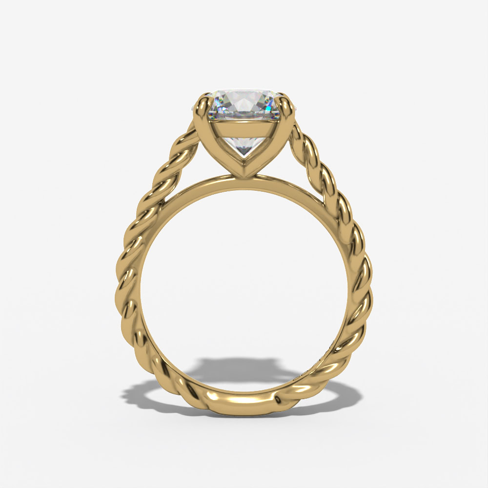 Braided-Shank Solitaire Round Engagement Ring Setting