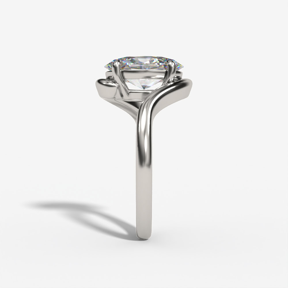 Bypass Solitaire Oval Engagement Ring Setting