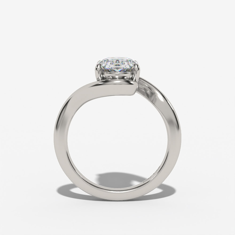 Bypass Solitaire Oval Engagement Ring Setting