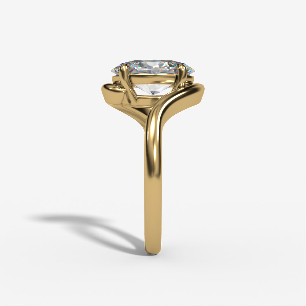Bypass Solitaire Oval Engagement Ring Setting