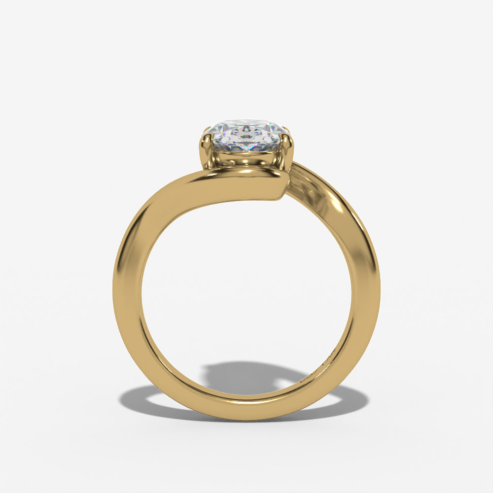 Bypass Solitaire Oval Engagement Ring Setting