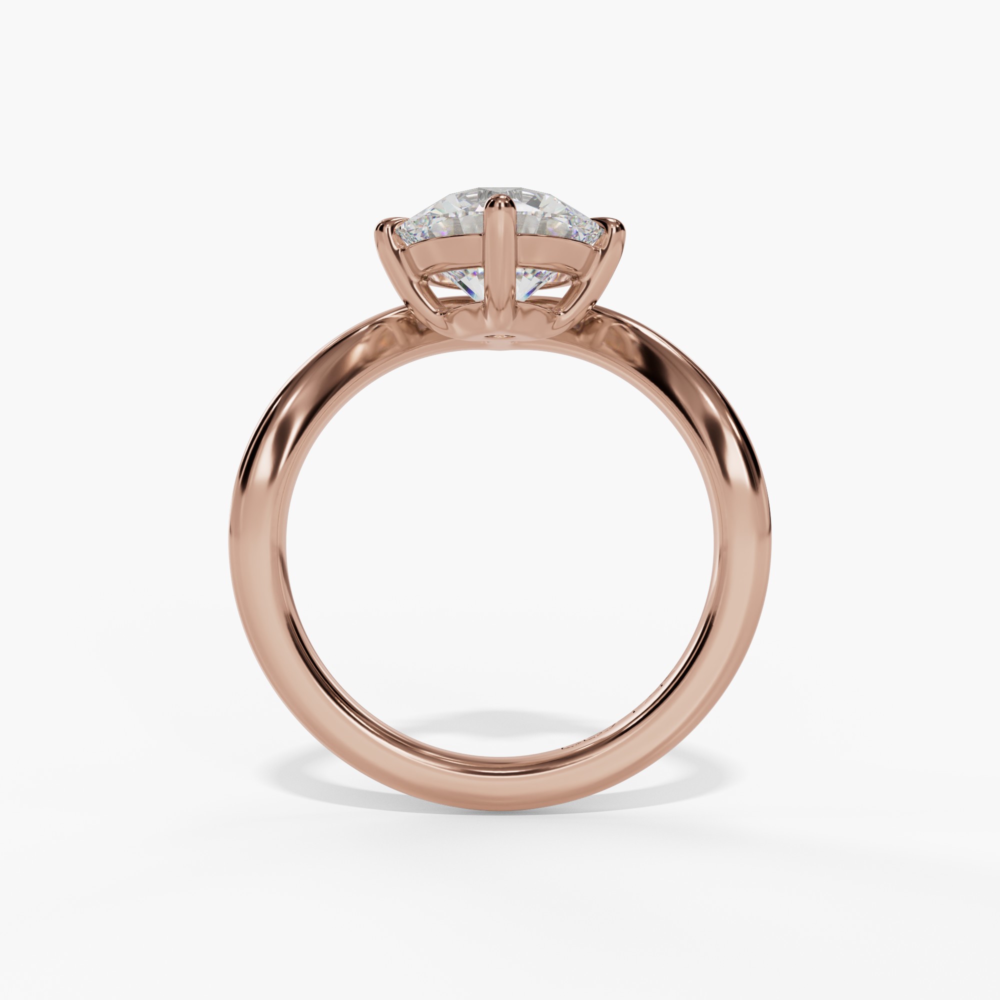 Bypass Solitaire Round Engagement Ring Setting