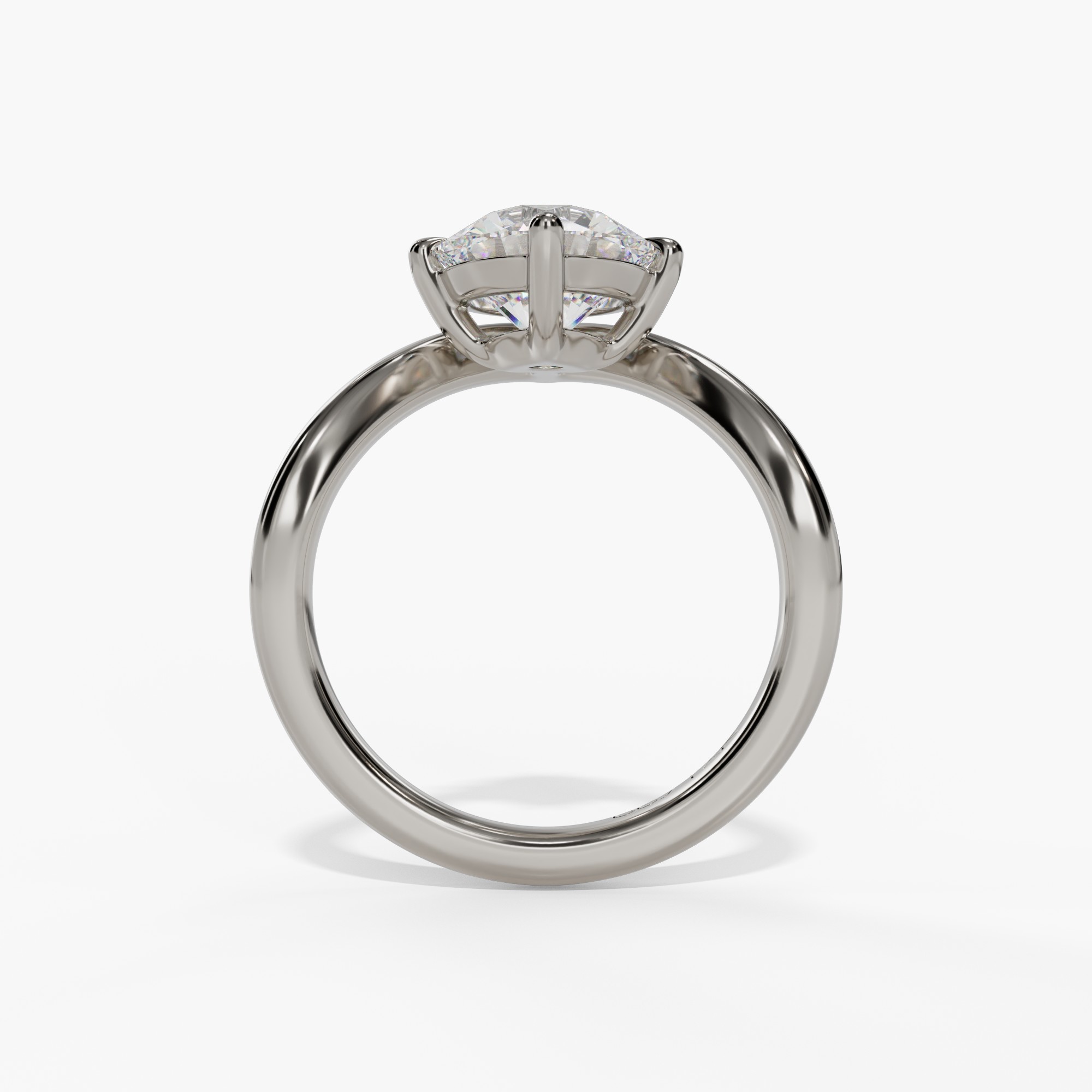 Bypass Solitaire Round Engagement Ring Setting