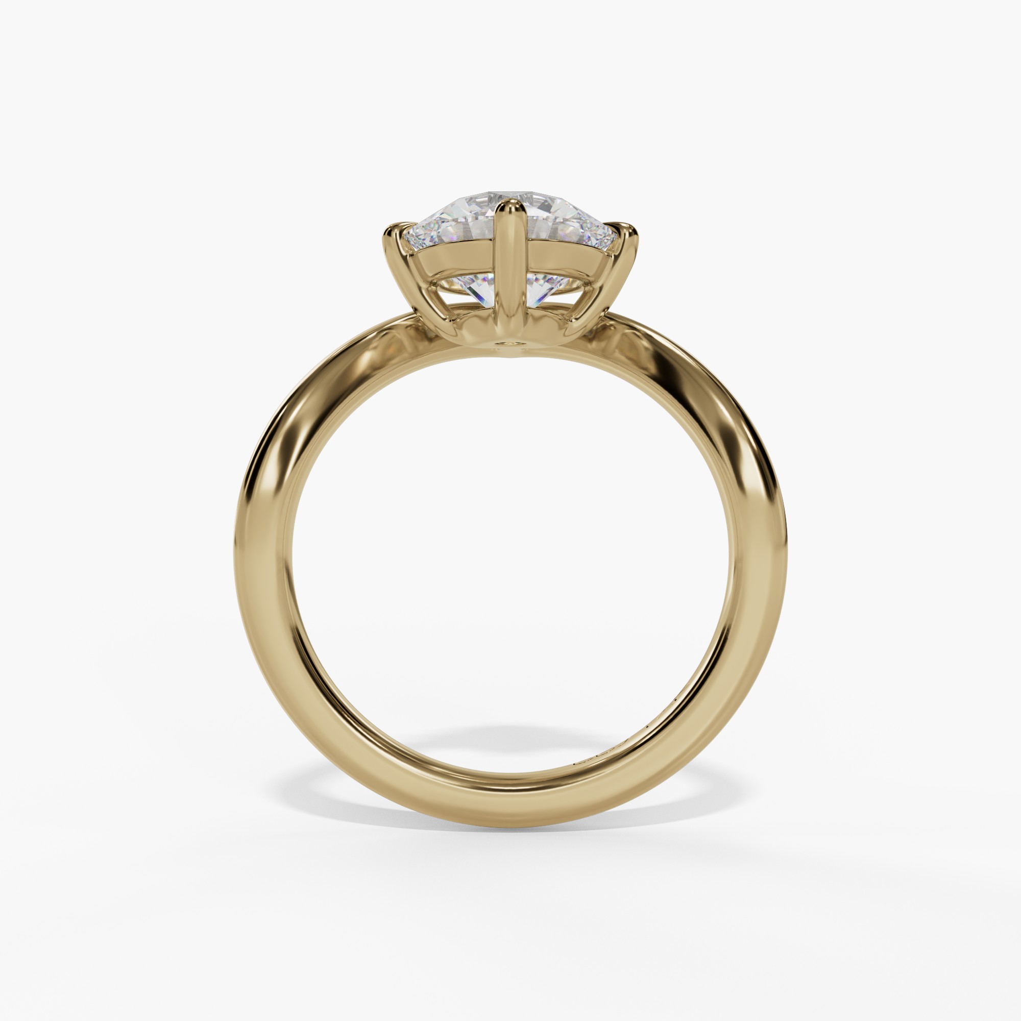 Bypass Solitaire Round Engagement Ring Setting